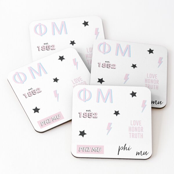 Item preview, PHI MU SORORITY STICKER PACK BLACK PINK AND BLUE 12-COUNT designed and sold by Stickers by SoSrat.