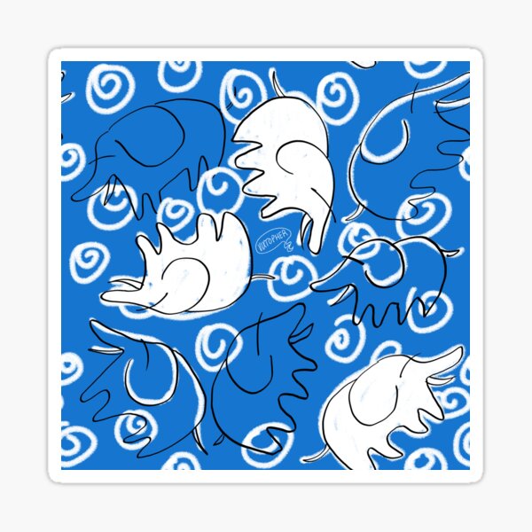 Elefantes en Azul by VIXTOPHER Sticker