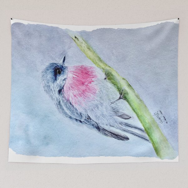 Item preview, Single Pink Robin by Gülay Gür designed and sold by gülay gür.