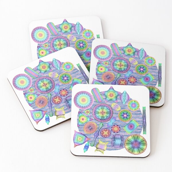 Item preview, Ernst Haeckel Rainbow Diatoms on Sunset Waves designed and sold by aimeewilson.
