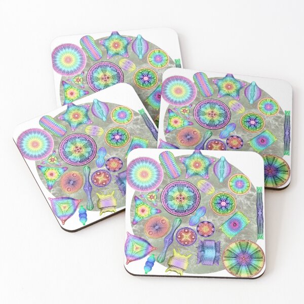 Item preview, Ernst Haeckel Rainbow Diatoms on Green Waves designed and sold by aimeewilson.
