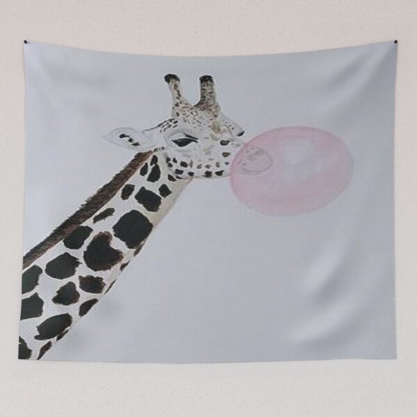 Item preview, Giraffe blowing bubble gum balloon designed and sold by marelysmartllc.
