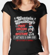 Captain Spaulding Fried Chicken & Gasoline Women's Fitted Scoop T-Shirt