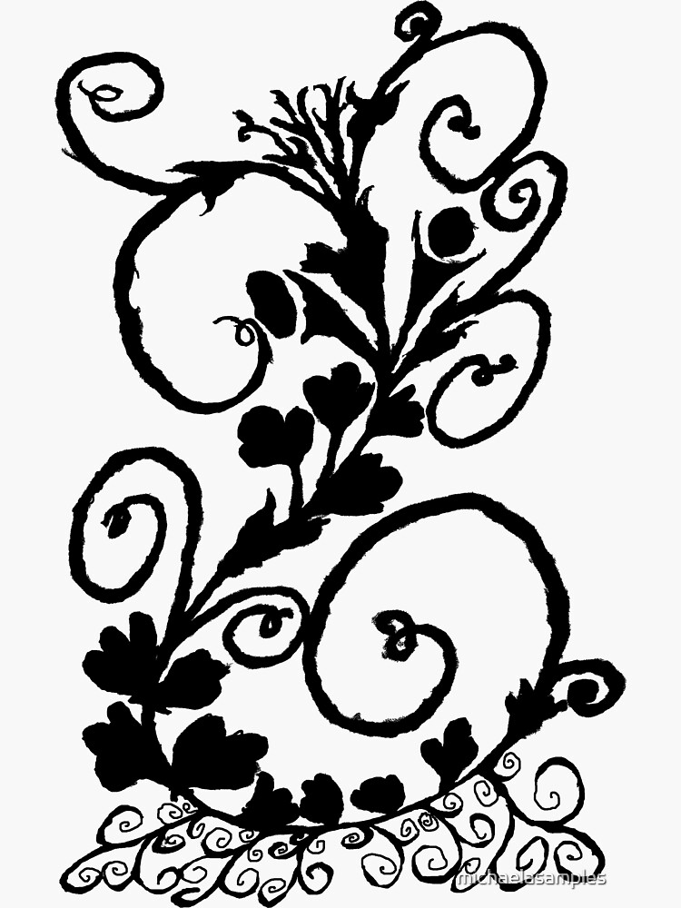 Thumbnail 3 of 3, Sticker, Black Vine designed and sold by michaelasamples.