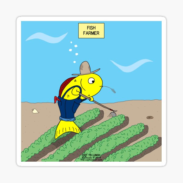 Fish Farmer farming a Fish Farm Sticker