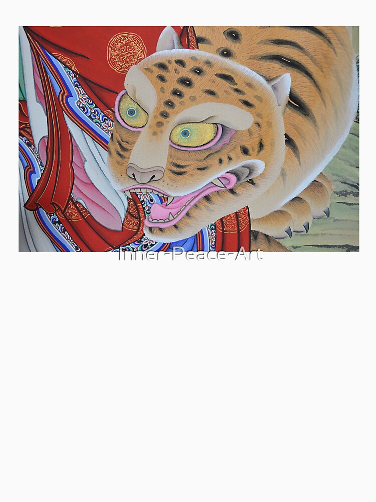 Korean Folk Buddhism Tiger T-Shirt, Buddha Tee, Buddhist Gift, Tiger Shirt, Buddha Lover Gifts, Tiger by Inner-Peace-Art