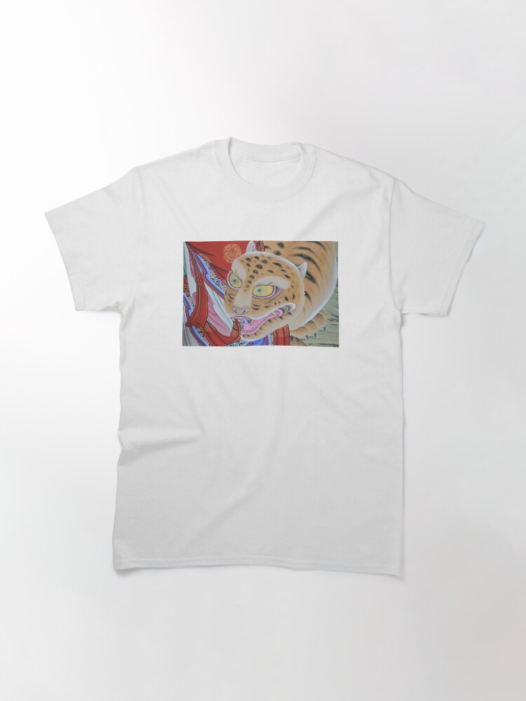 Alternate view of Korean Folk Buddhism Tiger T-Shirt, Buddha Tee, Buddhist Gift, Tiger Shirt, Buddha Lover Gifts, Tiger Classic T-Shirt