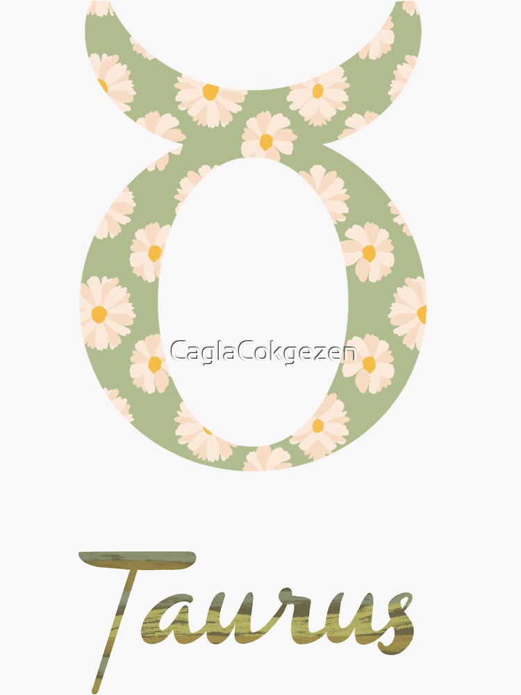 "Taurus Zodiac Flowers" Sticker for Sale by CaglaCokgezen Redbubble