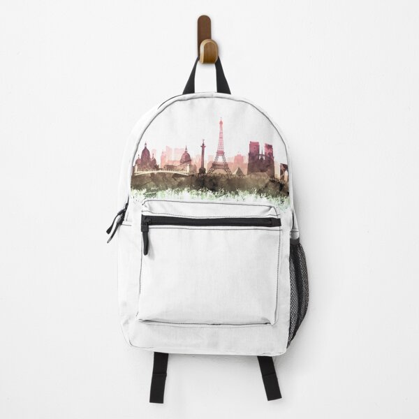 Item preview, Paris Skyline Watercolor Pink Green by Zouzounio Art designed and sold by zouzounioart.