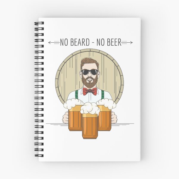 Item preview, Hipster Beer Illustration with moto No beard no beer designed and sold by devaleta.