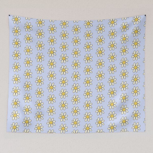 Item preview, Grumpy Daisy Flower on Blue designed and sold by fogoosherie.