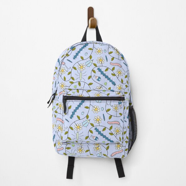 Item preview, Cute Insects and Grumpy Flowers on Blue designed and sold by fogoosherie.