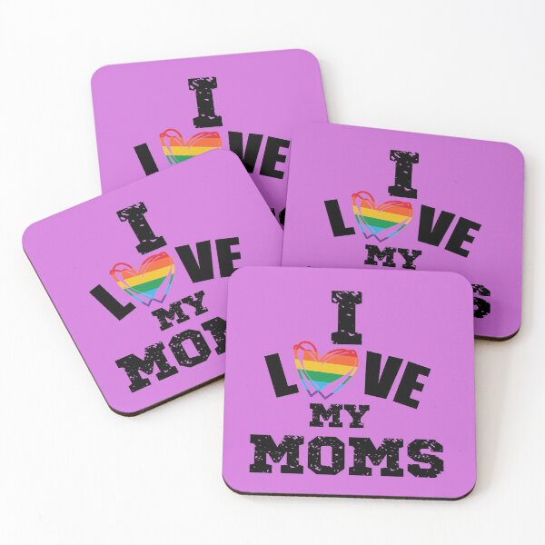 Item preview, I Love My Moms with Scribble Rainbow Heart - Stand Proud Collection designed and sold by Trinket-Trickster.