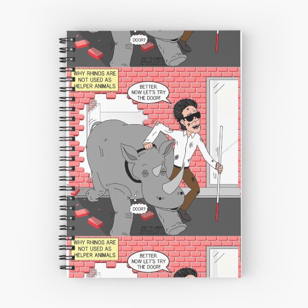 Item preview, Why Rhinos are Not Used as Helper Animals designed and sold by Out to Lunch Cartoons and More.