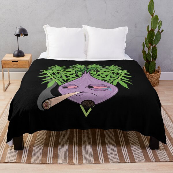 Item preview, Red onion smoking a joint with tear in his eye - Cartoon Marijuana Weed Stoner designed and sold by YomeHayin.