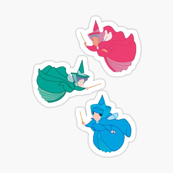 3 Pc Sleeping Beauty Fairies Sticker