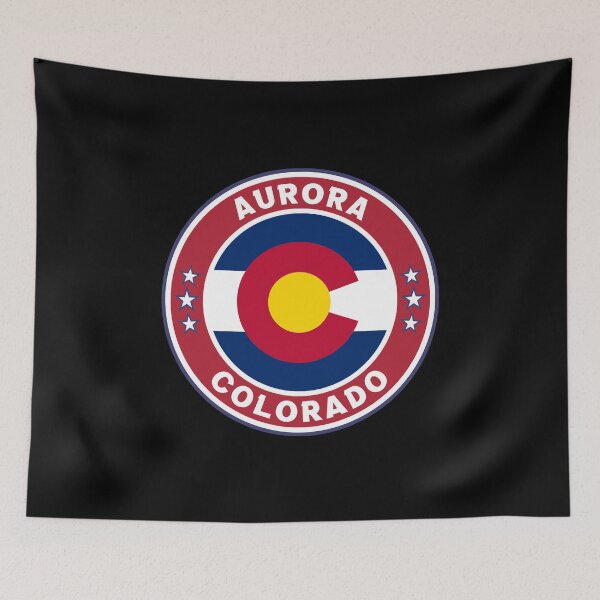 Item preview, Aurora City Colorado State Flag inside USA Flag Colors designed and sold by Dexter Freeman.