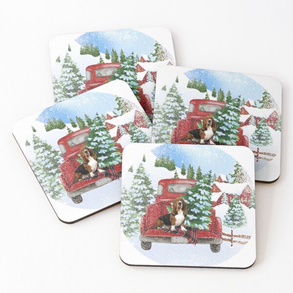 Item preview, Christmas Basset Hound designed and sold by OrnamentallyYou.