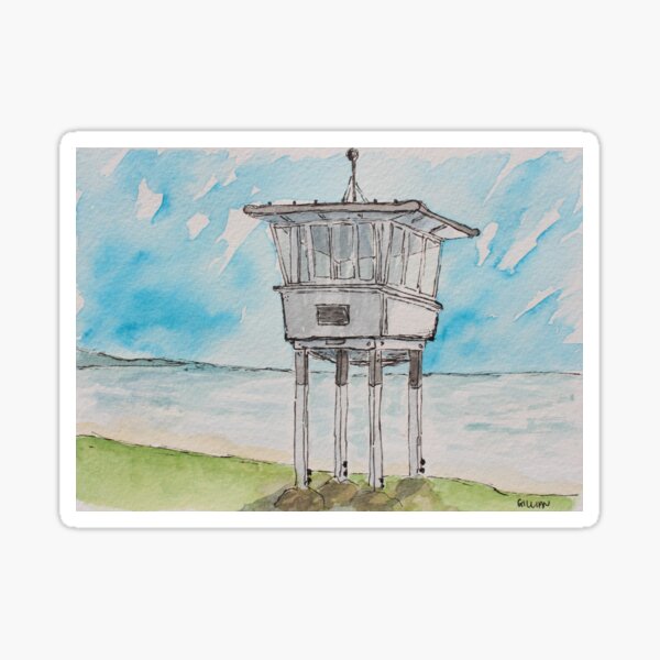 Narrowneck Beach Tower - watercolour Sticker
