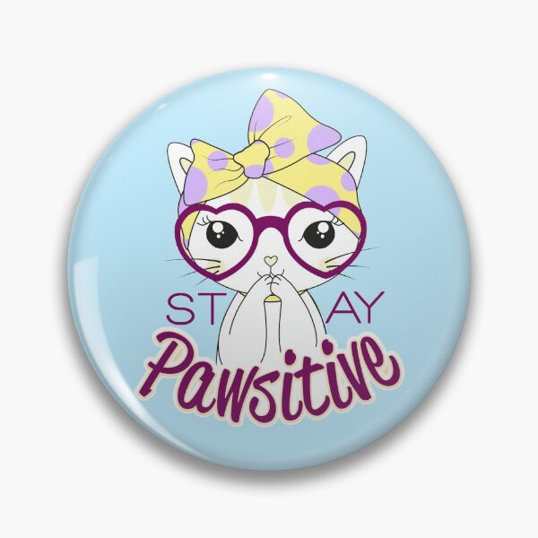Item preview, Funny Stay Positive Cat (Yellow Scarf Variation) designed and sold by StormyMuse.