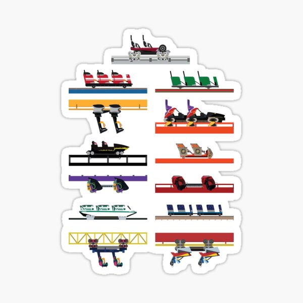 Six Flags Great America Coaster Cars Design Sticker