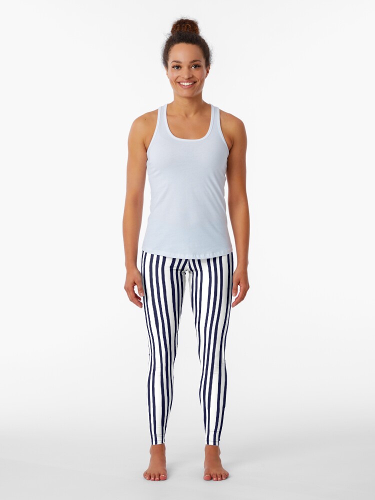 Light Blue and White Horizontal Stripes Leggings for Sale by starrylite