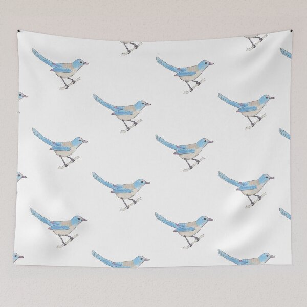 Item preview, Florida Scrub Jay watercolor bird species art designed and sold by TheWaterBirds.