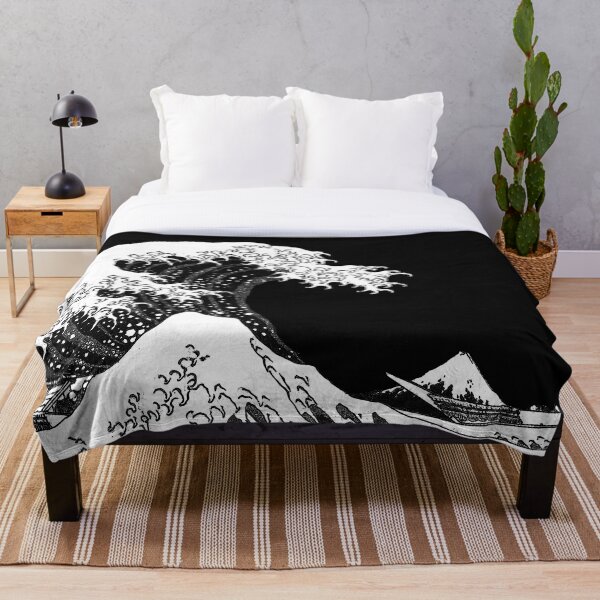 Item preview, Black and White Great Wave designed and sold by ind3finite.