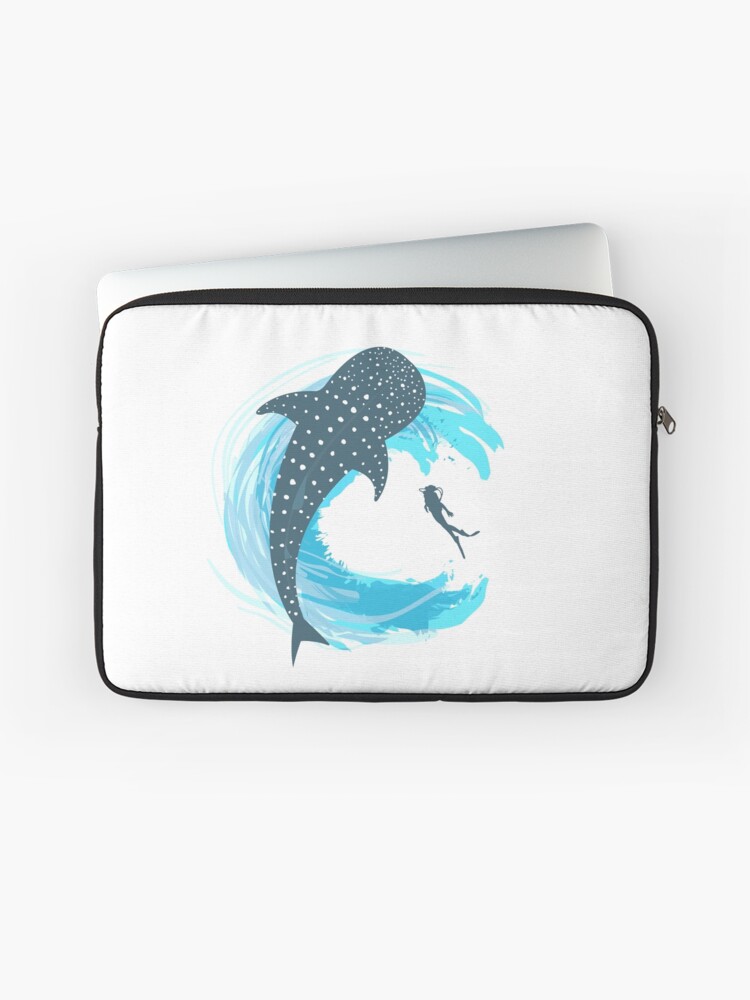 Thumbnail 1 of 2, Laptop Sleeve, Whale Shark and Diver designed and sold by sharkerau.