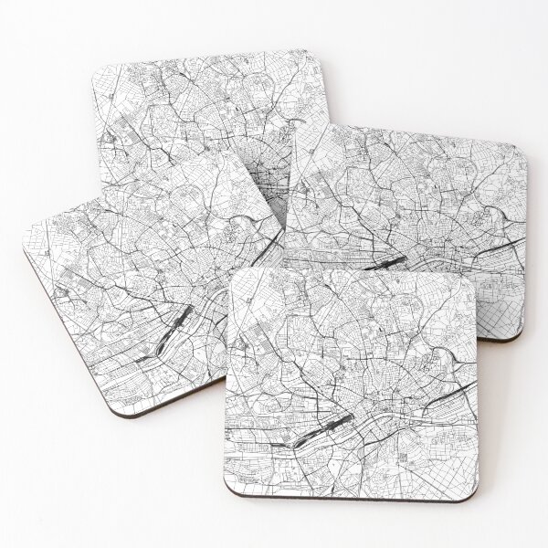 Item preview, Frankfurt White Map designed and sold by multiplicitymap.