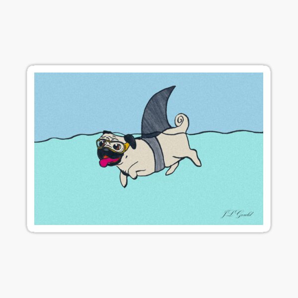 Shark Pug Sticker