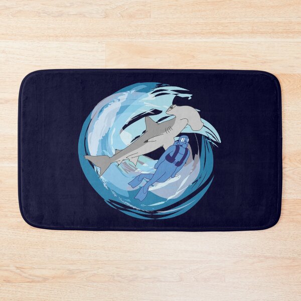 Item preview, Hammerhead Shark and Diver (Navy) designed and sold by SHARK ERAU.