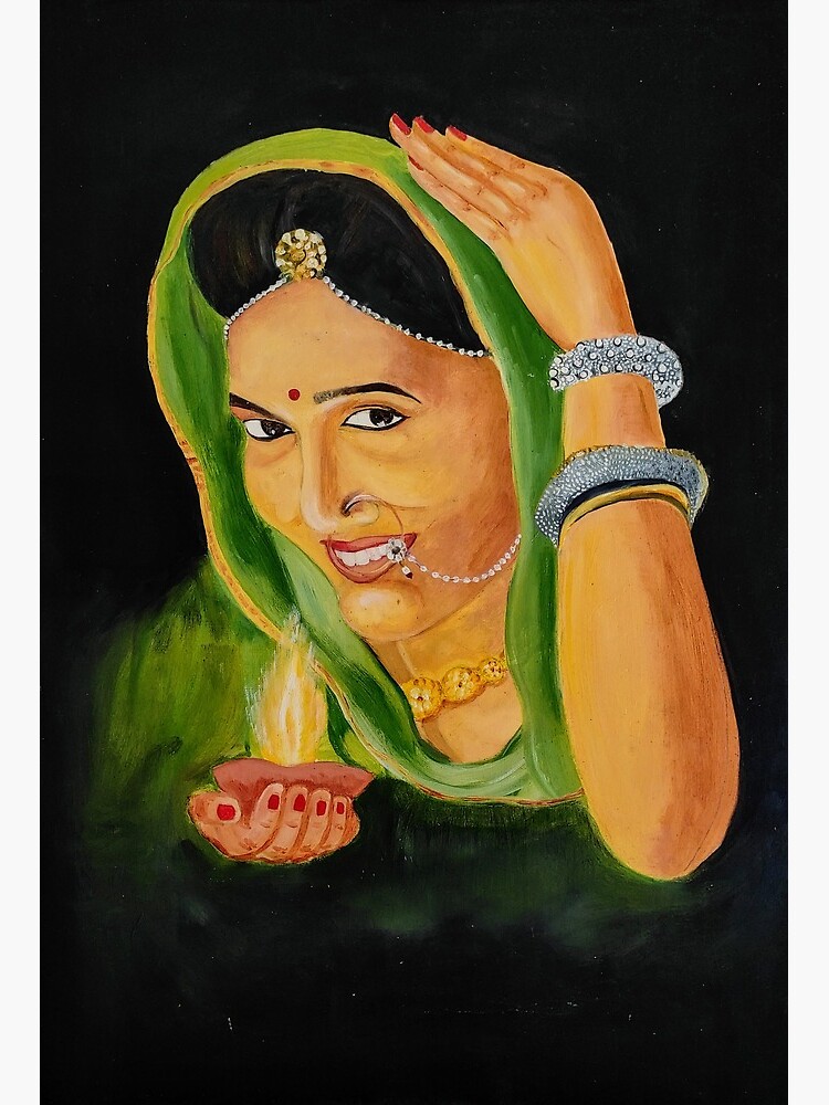 Rajasthani Beauty II' - Rajasthani Woman Painting | Indian art paintings,  Indian paintings, Rajasthani painting