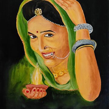 Rajasthani Painting Modern Woman By Mmenterprises28 10