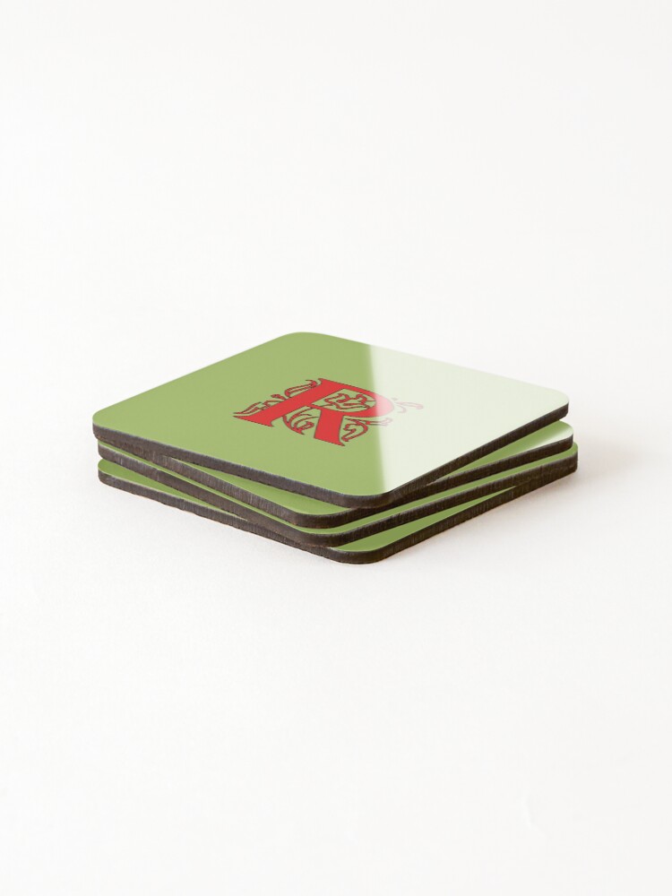 Thumbnail 4 of 5, Coasters (Set of 4), Initial monogram R designed and sold by Creative-draw.