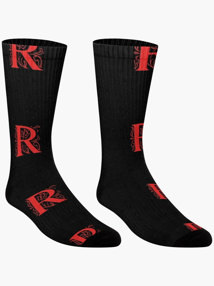 Thumbnail 3 of 5, Socks, Initial monogram R designed and sold by Creative-draw.