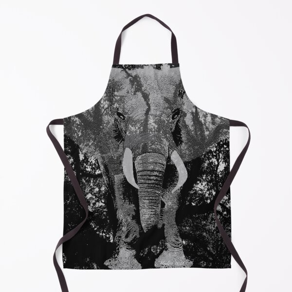 Item preview, ELEPHANT AND TREE LIMBS INCOGNITO SAFARI BLACK AND WHITE designed and sold by Overthetopsm.