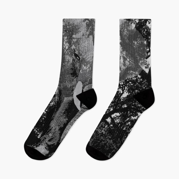 Item preview, ELEPHANT AND TREE LIMBS INCOGNITO SAFARI BLACK AND WHITE designed and sold by Overthetopsm.