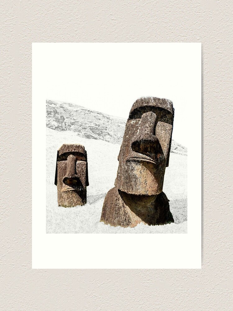 Moai Hat Embroidered Easter Island Cap Handmade Rock Face 