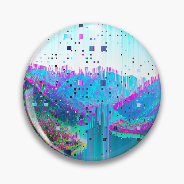 Item preview, Scenic Nature View With Mountains and Sea Glitch Art designed and sold by glitchhub.