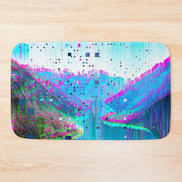 Item preview, Scenic Nature View With Mountains and Sea Glitch Art designed and sold by glitchhub.