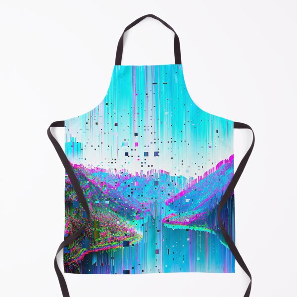 Item preview, Scenic Nature View With Mountains and Sea Glitch Art designed and sold by glitchhub.