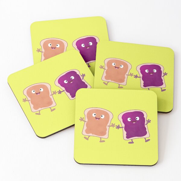 Item preview, Cute peanut butter and jelly sandwich cartoon designed and sold by FrogFactory.