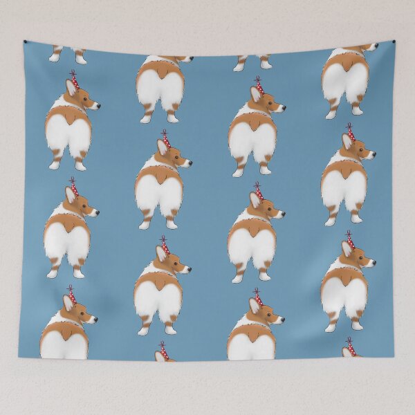 Item preview, Cute Corgi Butt Drawing | Corgi Wearing a Birthday Hat designed and sold by ElysianCreation.