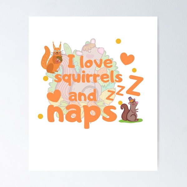 Artikelvorschau, Ich liebe Eichhörnchen und Nickerchen -Funny Squirrel Lover Design- entworfen und verkauft von Red-ElYoubi.