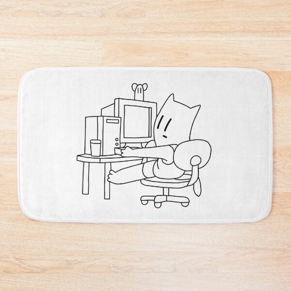 Item preview, Cat with 90s Computer designed and sold by line-on-line.
