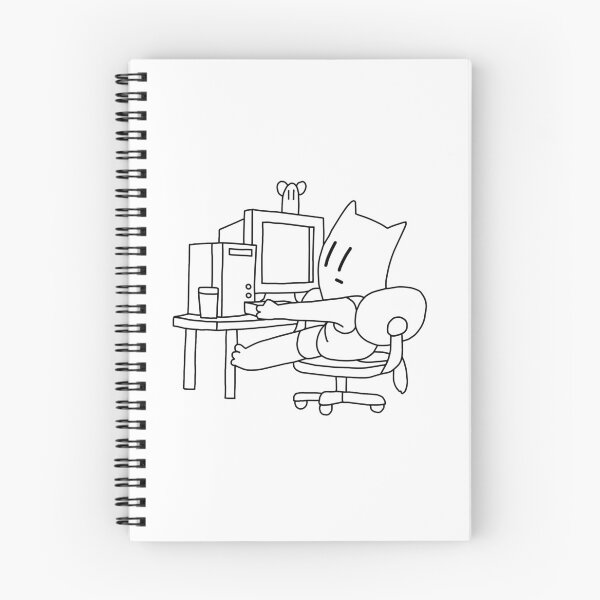 Item preview, Cat with 90s Computer designed and sold by line-on-line.
