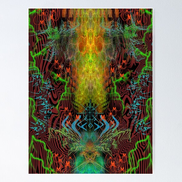 Item preview, The Warmth of Swamp Thunder (abstract, experimental, psychedelic, warm colors) designed and sold by Discordant Dreams Art.
