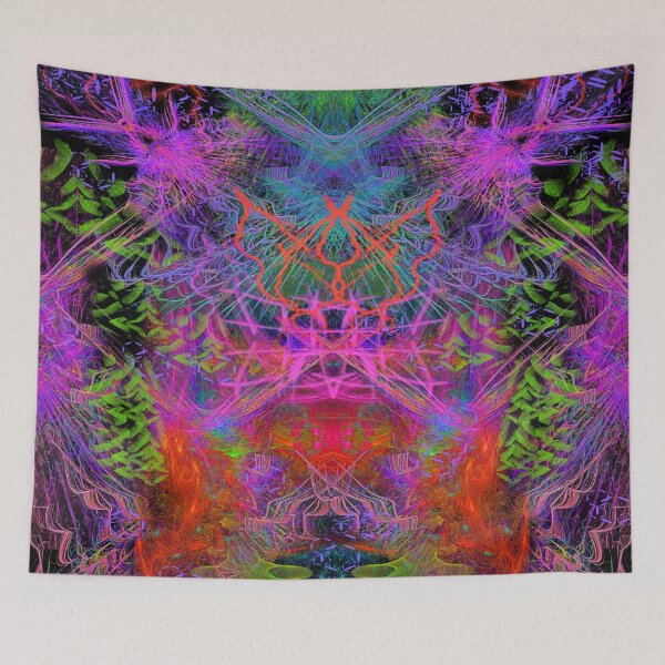 Item preview, Violet Scratches Relieve Tension (abstract, neon pink, symmetrical) designed and sold by Discordant Dreams Art.