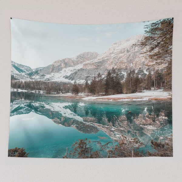 Item preview, Lake surrounded by Trees and Snow covered Mountains during daytime designed and sold by BEyourself be.